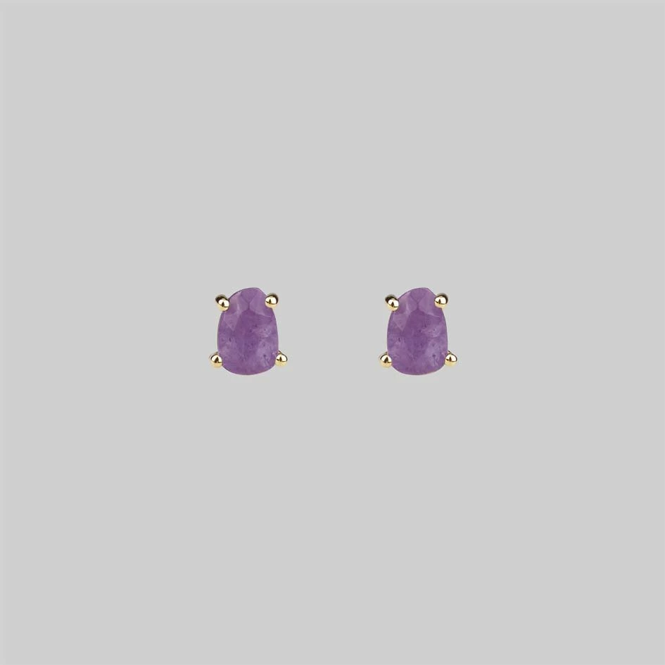 CLASSICS RUNE. Amethyst Slice Gold Earrings 1 CLASSICS RUNE. Amethyst Slice Gold Earrings