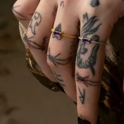 CLASSICS NYMPH. Amethyst Snake Skin Ring - Gold