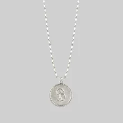 End Of Line Initial Medallion Silver Necklace (A - M)