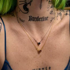 CLASSICS FATAL. Barbed Wire & Black Onyx Heart Necklace - Silver