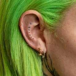 CLASSICS SURVIVAL. Symbolic Barbed Wire Clicker Hoop Earrings - Silver