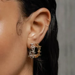 SS22 BEYOND. Barbed Wire Hoop Earrings - Gold