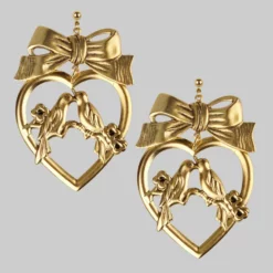 CLASSICS LOVEBIRDS. Heart & Bow Earrings - Gold