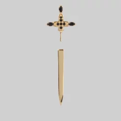 CLASSICS SLAY. Black Spinel Gold Dagger Single Earring Earrings