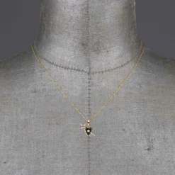 CLASSICS Necklaces & Chains DEVOTION. Black Heart & Sword Gold Necklace