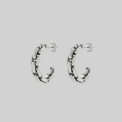 SS22 RESOLUTE. Chunky Chain Hoop Earrings - Silver