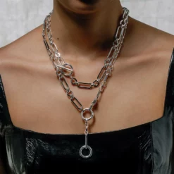 SS22 CRUSH. Multi Clasp Mess Chain - Silver