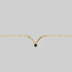 CLASSICS CUPID. Black Spinel Chevron Collar - Gold Necklaces & Chains