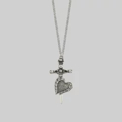 CLASSICS FORBIDDEN. Heart Dagger Necklace - Silver