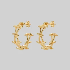 SS22 BEYOND. Barbed Wire Hoop Earrings - Gold