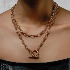 SS22 Necklaces & Chains GETAWAY. Double Wrap T-Bar Chain - Gold
