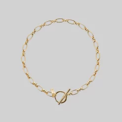 SS22 GETAWAY. Double Wrap T-Bar Chain Bracelet - Gold