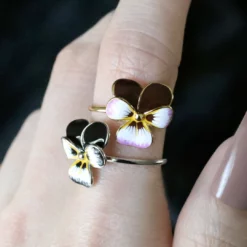 End Of Line FERVOR. Purple Pansy Silver Ring Rings