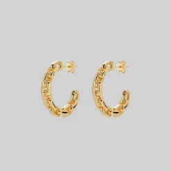 SS22 RESOLUTE. Chunky Chain Hoop Earrings - Gold