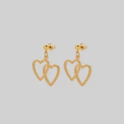 SS22 FOLLOW ME. Mini Heart Drop Earrings - Gold