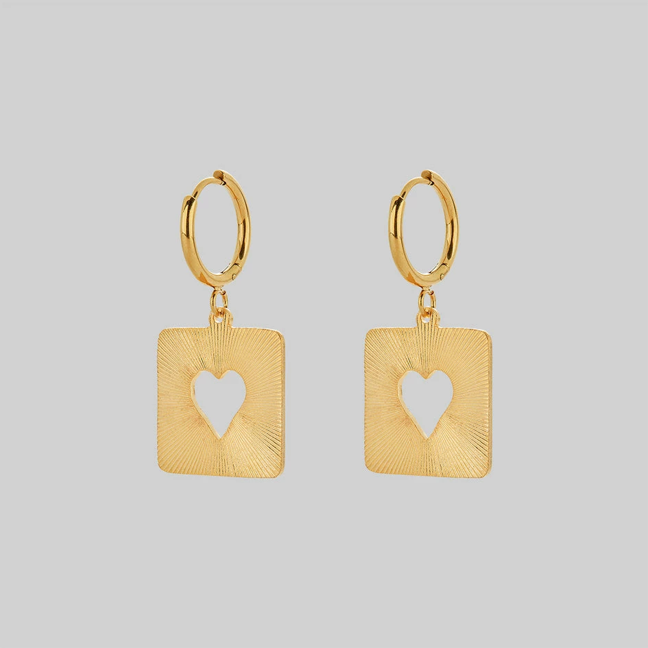 SS22 STOLEN HEART. Square Sixties Hoop Earrings - Gold 1 SS22 STOLEN HEART. Square Sixties Hoop Earrings - Gold