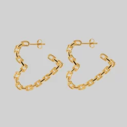SS22 The Chain Heart Hoops - Gold Earrings
