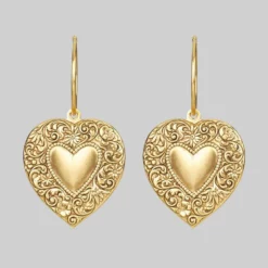 CLASSICS LOVE STRUCK. Heart Hoop Earrings - Gold