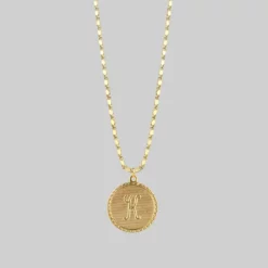 End Of Line Initial Medallion Gold Necklace (A - M) Necklaces & Chains