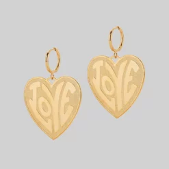 SS22 FREEDOM. Love Heart Hoop Earrings - Gold