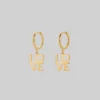 SS22 Make Love Not War Hoop Earrings - Gold