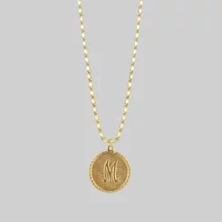 End Of Line Initial Medallion Gold Necklace (A - M) Necklaces & Chains