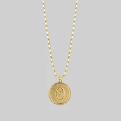 End Of Line Initial Medallion Gold Necklace (N - Z) Necklaces & Chains
