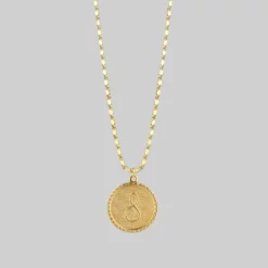 End Of Line Initial Medallion Gold Necklace (N - Z) Necklaces & Chains