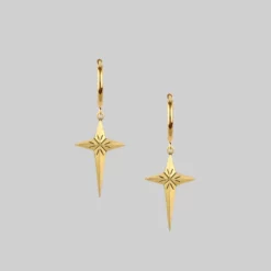 End Of Line ETERNITY. Starburst Cross Earrings - Gold