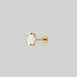 SS22 Earrings Yin & Yang Gemstone Stud Earring - Gold