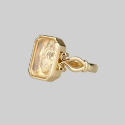 CLASSICS Rings HEART KEEPER. Anatomical Heart Under Glass Ring - Gold