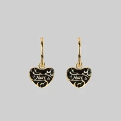End Of Line MEMENTO MORI. Heart Hoop Earrings - Gold