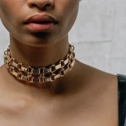 SS22 ANARCHY. Wide Chain Choker - Gold
