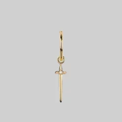 CLASSICS BETRAYAL. Cubic Zirconia Dagger Hoop Earrings - Gold