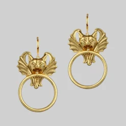 CLASSICS DRAKKAR. Gargoyle Knocker Hoop Earrings - Gold