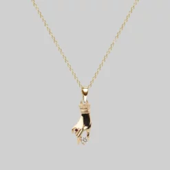 CLASSICS MILDRED. Disembodied Hand Gold Necklace