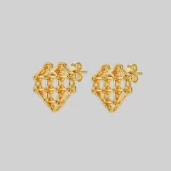 SS22 The Supreme Heart Chain Earrings - Gold