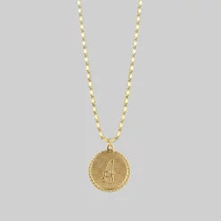 End Of Line Initial Medallion Gold Necklace (A - M) Necklaces & Chains