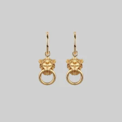 CLASSICS MINI ANWAR. Lion Knocker Hoop Earrings - Gold 8 CLASSICS MINI ANWAR. Lion Knocker Hoop Earrings - Gold