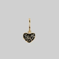 End Of Line MEMENTO MORI. Heart Hoop Earrings - Gold