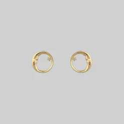 CLASSICS TWILIGHT. Moon Crescent & Star Earrings - Gold