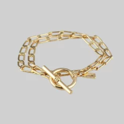 End Of Line ETERNAL. Double Wrap T-Bar Bracelet - Gold