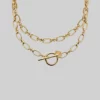 SS22 Necklaces & Chains GETAWAY. Double Wrap T-Bar Chain - Gold