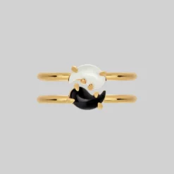 SS22 Yin & Yang Gemstone Rings - Gold