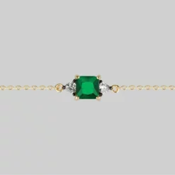 CLASSICS BETROTHAL. Green Quartz Chain Choker - Gold Necklaces & Chains