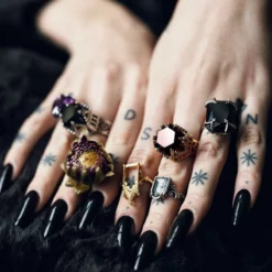 HALLOWEEN 2021 Rings TEMPLE OF CHAMBERS. Garnet CZ Cathedral Ring - Gold