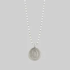 End Of Line Initial Medallion Silver Necklace (A - M)
