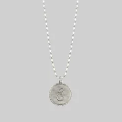 End Of Line Initial Medallion Silver Necklace (A - M)