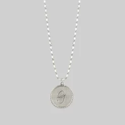 End Of Line Initial Medallion Silver Necklace (A - M)
