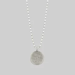 End Of Line Initial Medallion Silver Necklace (A - M)